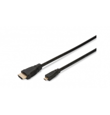 Kabel połączeniowy microHDMI Highspeed 1.4 Eth. GOLD Typ HDMI A/HDMI D, M/M czarny 2m AK-330109-020-S