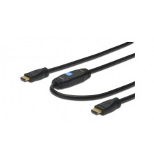 Kabel połączeniowy ze wzmacniaczem HDMI Highspeed 1.4 z Eth. GOLD Typ HDMI A|HDMI A, M|M czarny 15m