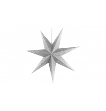 Dekoracje gwiazda papierowa z brokatem na brzegach, biała, 60 cm, na żarówkę E14, IP20 DCAZ08