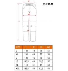 Spodnie robocze rozmiar S/48 odpinane kieszenie i nogawki 81-230-S
