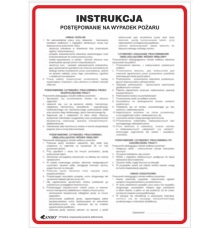 Tabliczka ostrzegawcza PCV /Instrukcja postępowania na wypadek pożaru/ IP01/P
