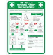 Tabliczka ostrzegawcza PCV |Instrukcja pierwszej pomocy przedmedycznej| IB13|P