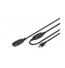 Kabel przedłużający USB 3.0 SuperSpeed Typ USB A|USB A M|Ż aktywny czarny 10m DA73105