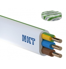 Przewód NKT instal PLUS YDYp 3x1,5 żo biały 450|750 |50m|
