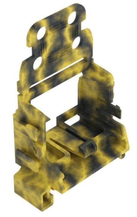 Adapter ciemnoszary-żółty montażowy z odciążeniem przewodów do złączek 10-przew. seria 221 4 mm² na szynę TS 35 221-549/000-053