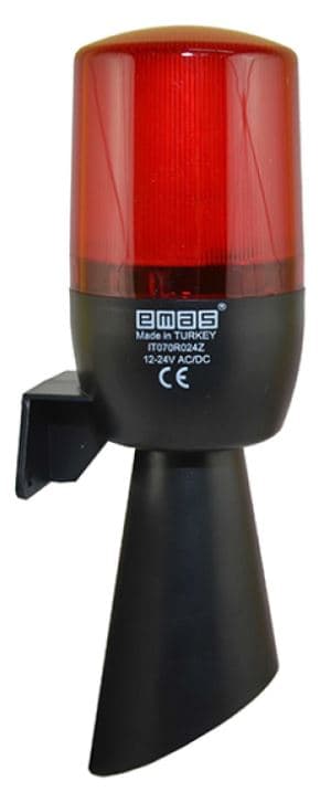 Wielofunkcyjna lampa czerwona fi 70 z buzerem 12-24V AC/DC, T0-IT070R024Z