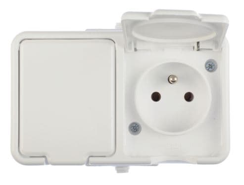 SCHNEIDER Cedar Gniazdo hermetyczne podwójne z/u 16A IP44 białe Nt‑230H NT230H01