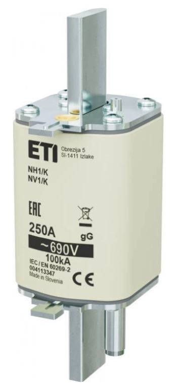 Wkładka bezpiecznikowa - z wybijakiem NH1/K 250A gG 690V 004113347