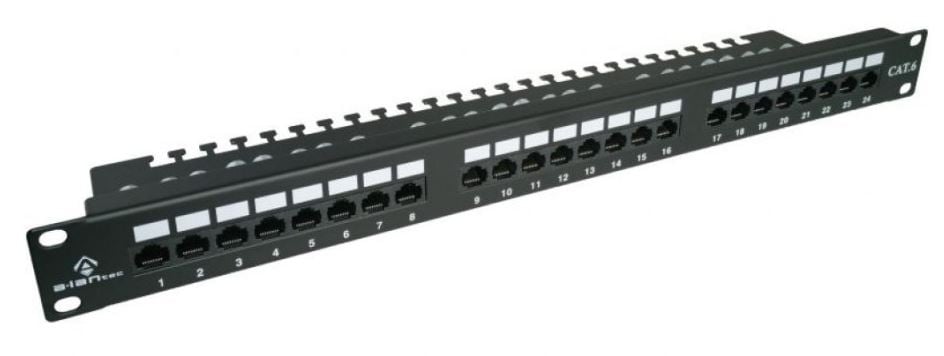 A-Lantec Patch panel UTP kat.6, 24 porty LSA z półką 1U PK001