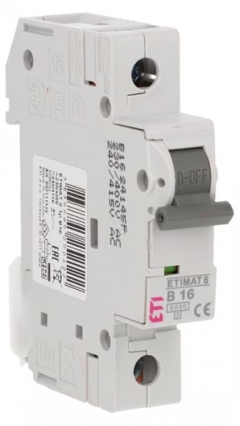 ETI POLAM Wyłącznik nadprądowy 1P B 16A 6kA AC ETIMAT 6 002111516