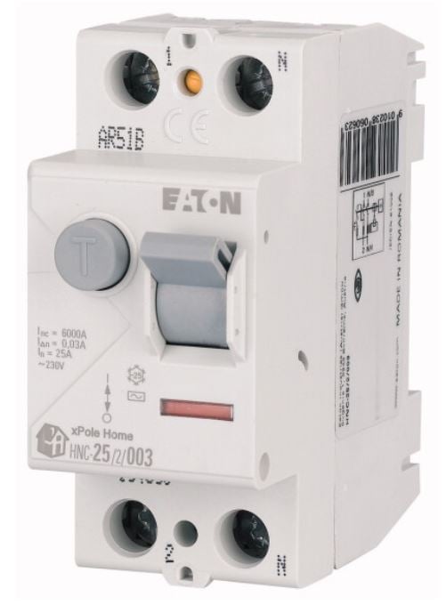 EATON Wyłącznik różnicowoprądowy 2P 25A 0,03A typ AC xPole Home HNC‑25/2/003 194690