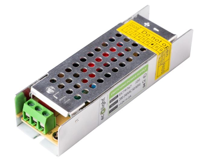 ECO LIGHT Zasilacz LED SLIM modułowy siatkowy 25W 12V 2,08A 102 x 28 x 20 mm EC79767a
