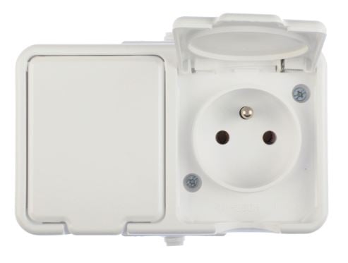 SCHNEIDER Cedar Gniazdo hermetyczne podwójne z/u 16A IP44 białe Nt‑230H NT230H01