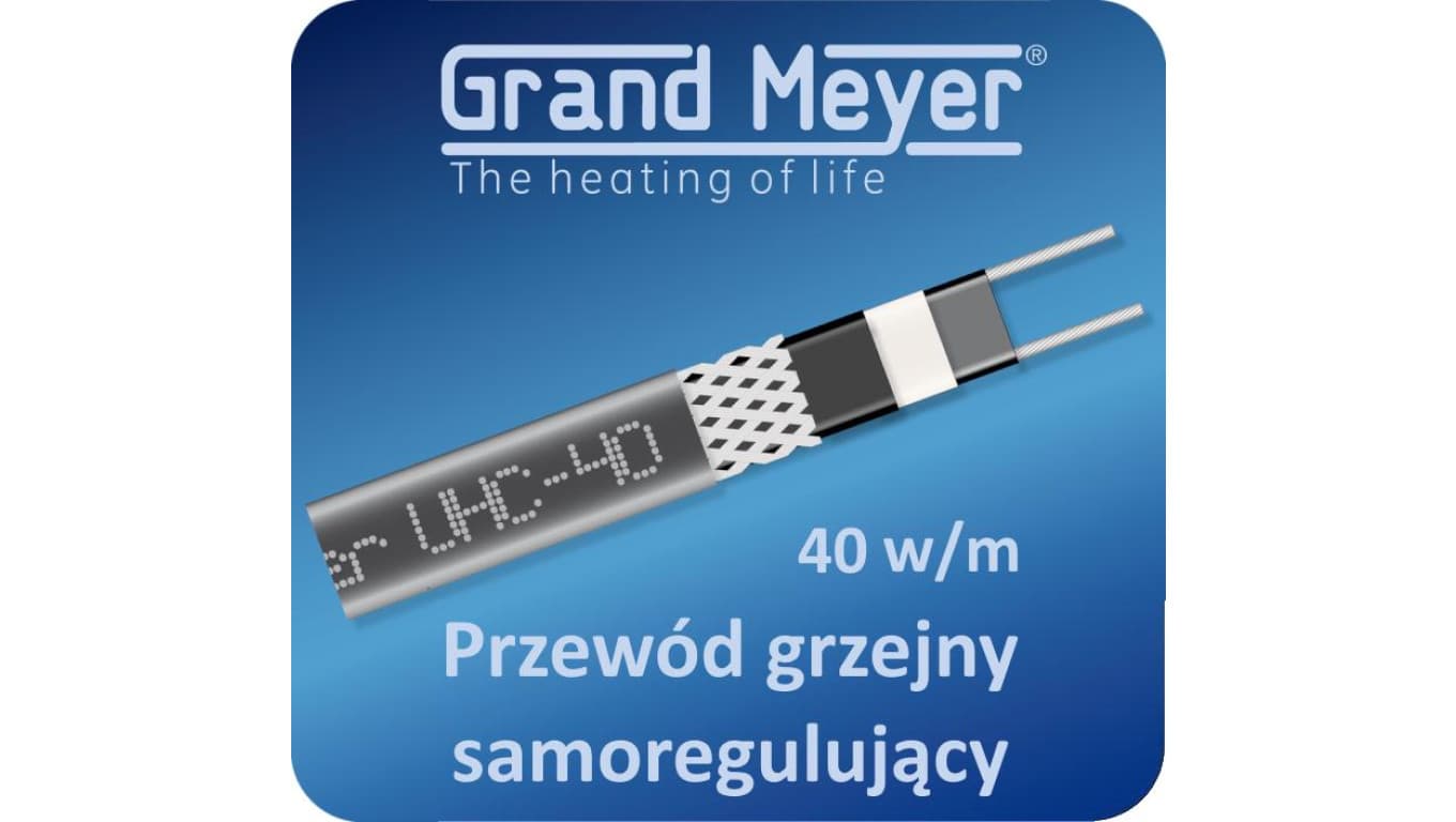 100 m rolka Kabel grzejny samoregulujący ekranowany GRAND MEYER UHC-40, 40W/m