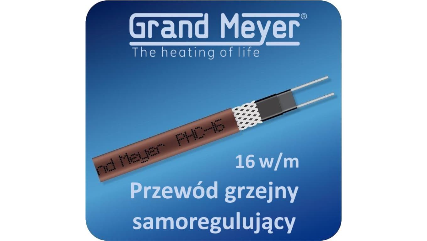 120m rolka Kabel grzejny samoregulujący ekranowany GRAND MEYER PHC-16, 16W/m