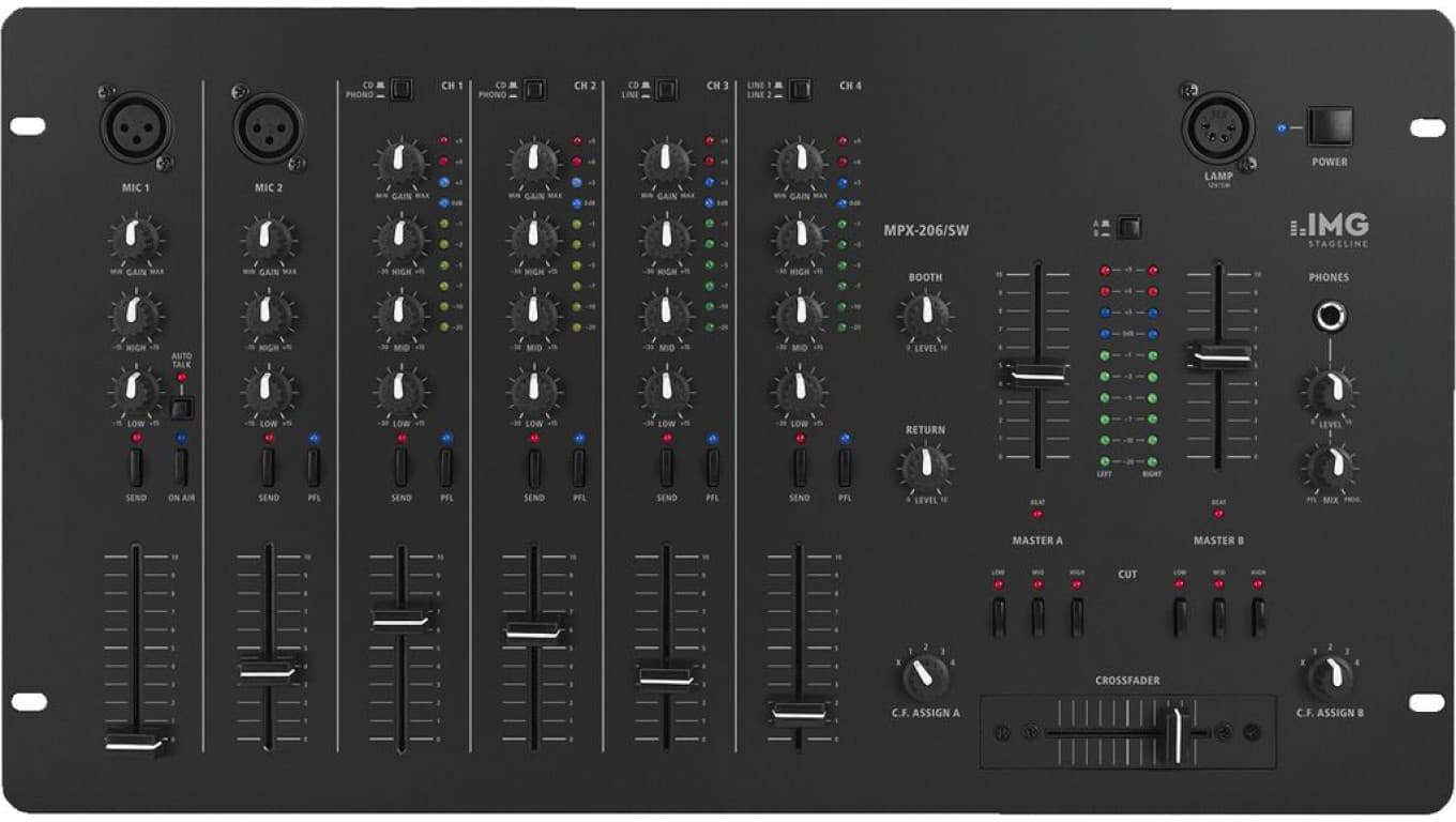 6-kanałowy mikser stereo MPX-206/SW