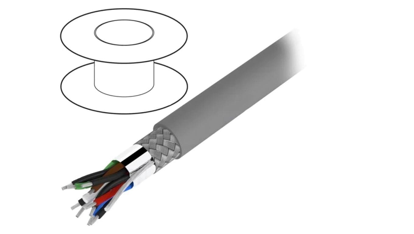 6393-SL005 Przewód na rolce 30,5m Alpha Essential 5x2x28AWG PVC ciemnoszary 300V