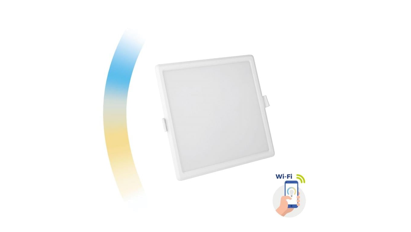 ALGINE DOWNLIGHT 12W 230V 120st IP20 IK06 162x162x35mm BIAŁY kwadrat CCT+DIM Wi-Fi SPECTRUM SMART
