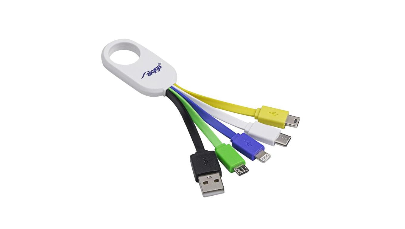 Adapter brelok USB 5w1 Akyga AK-AD-51 USB A / USB type C / micro USB B / mini USB B / Thunderbolt