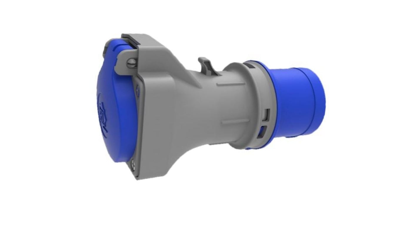 Adapter kempingowy BS wtyk 16A 3p przemysłowy, gniazdo tablicowe 230V SCHUKO IP44