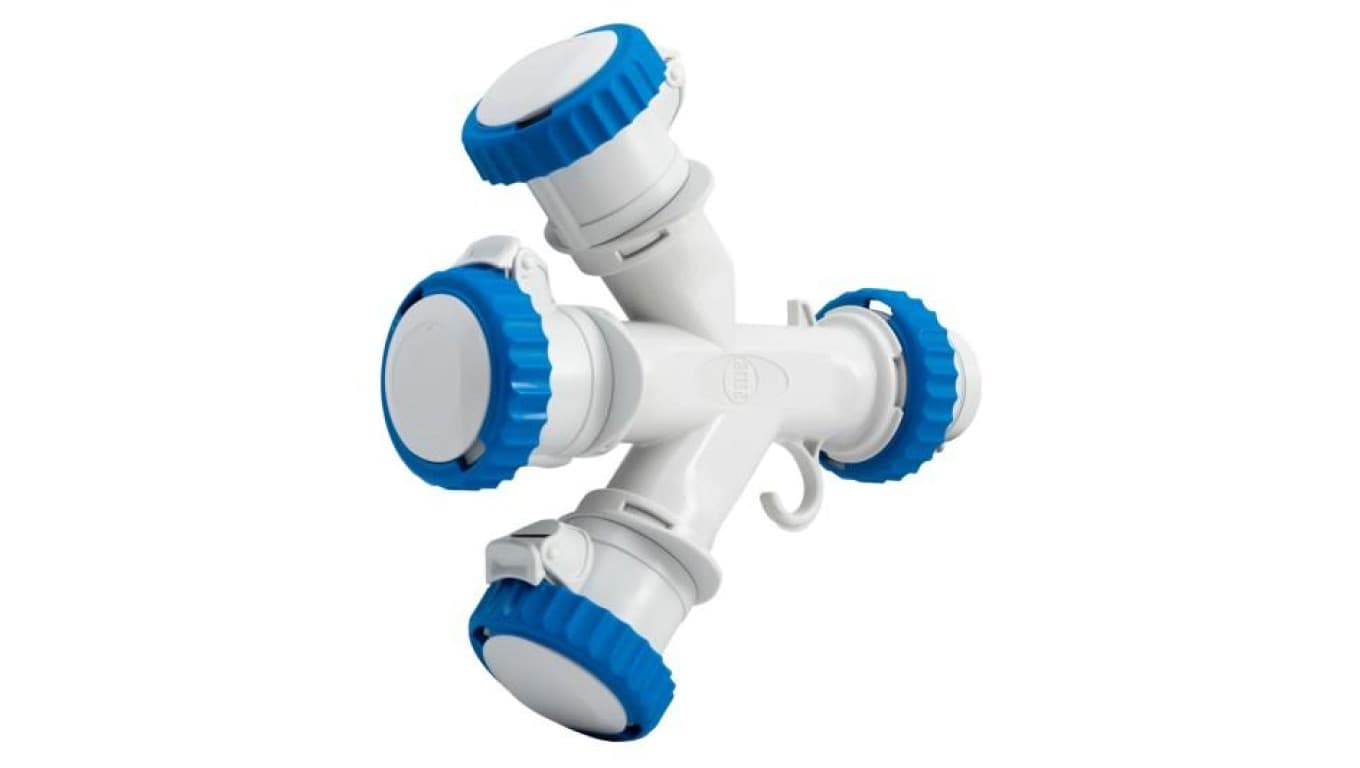 Adapter kempingowy wtyk 16A 3p przemysłowy IP67 , gniazdo 3x16A 3P przemysłowe IP67