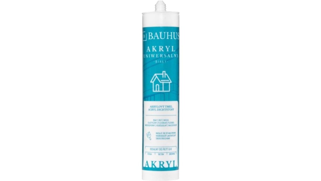 Akryl uniwersalny biały do wypełniania pęknięć 310ml BAUHUS