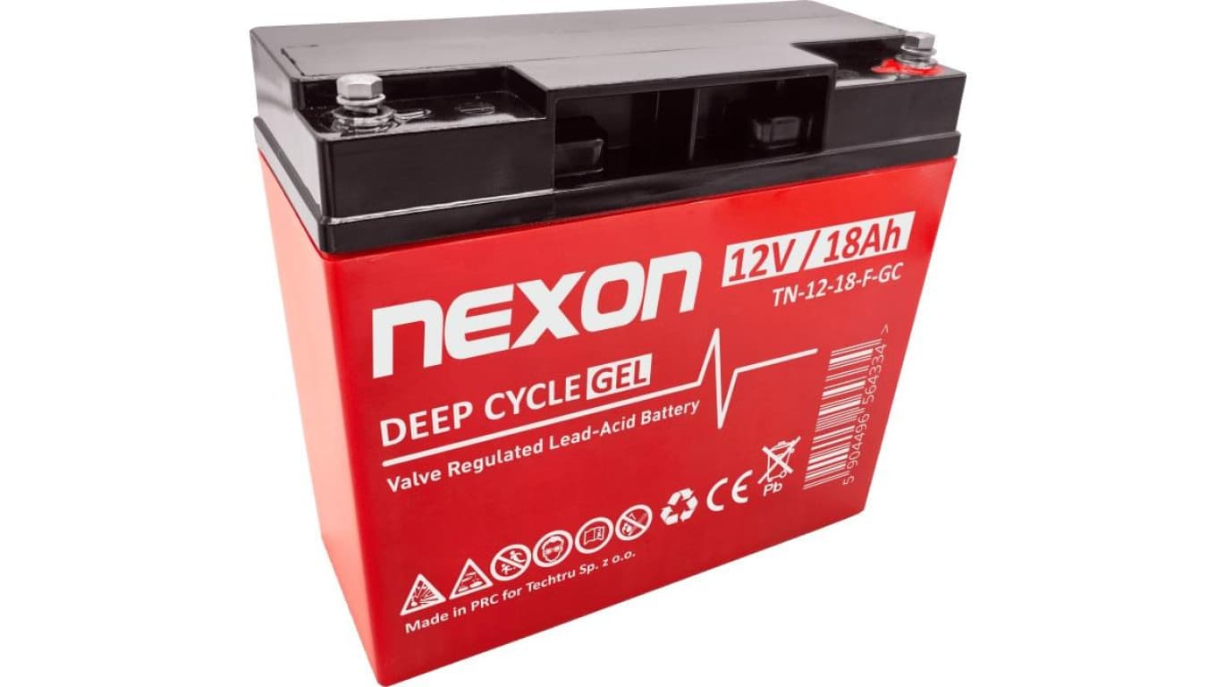 Akumulator żelowy bezobsługowy do UPS, sprzętu medycznego, fotowoltaiki Nexon 12V 18Ah