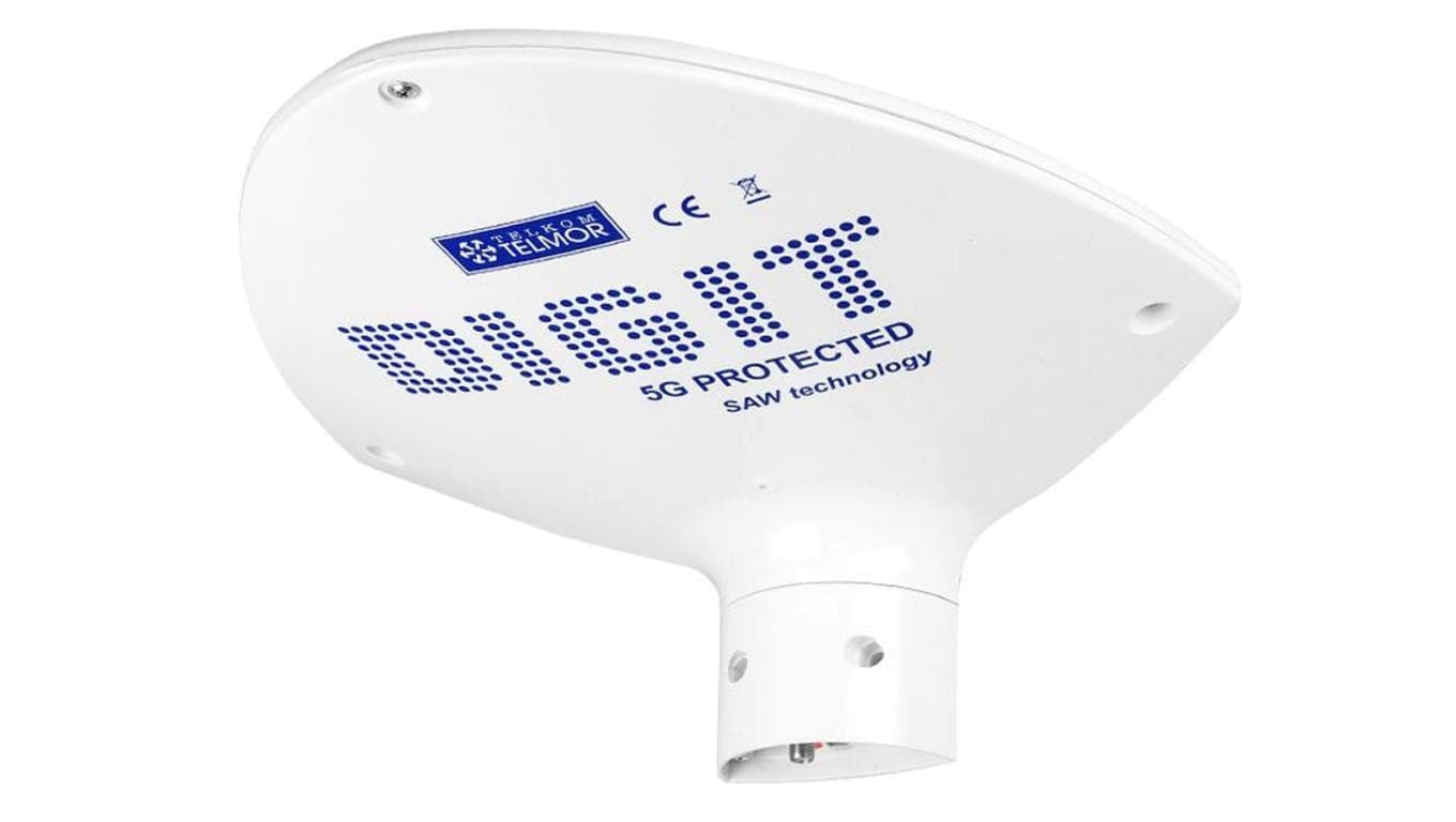 Antena telewizyjna DVB-T/T2 szerokopasmowa filtr 5G biała Telkom-Telmor DIGIT Activa 5G Protected