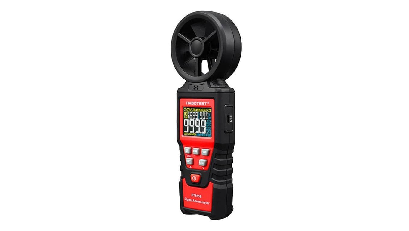 Cyfrowy anemometr miernik prędkości wiatru Habotest HT625B, USB