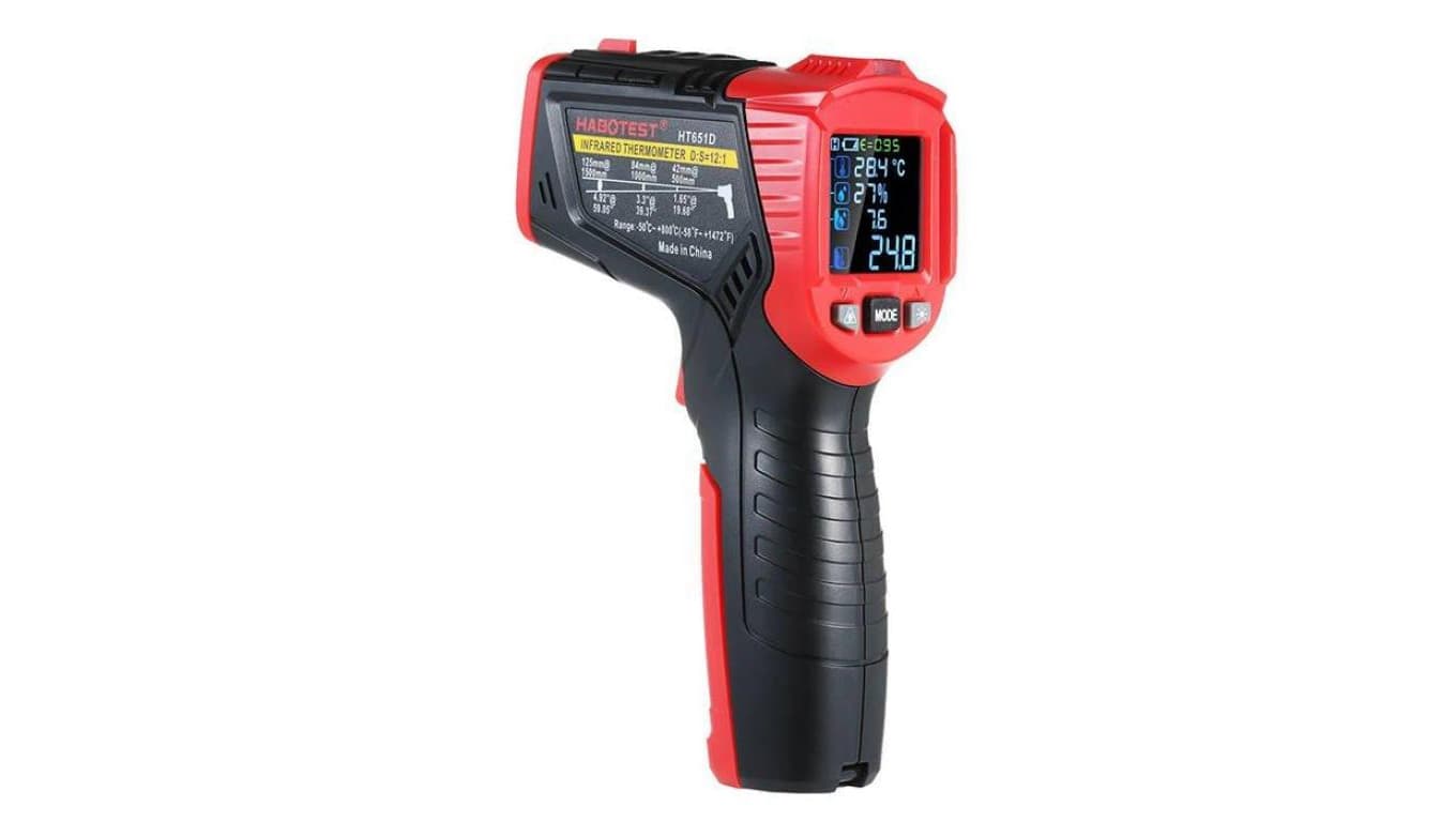 Cyfrowy pirometr laserowy Habotest HT651D, miernik wilgotności