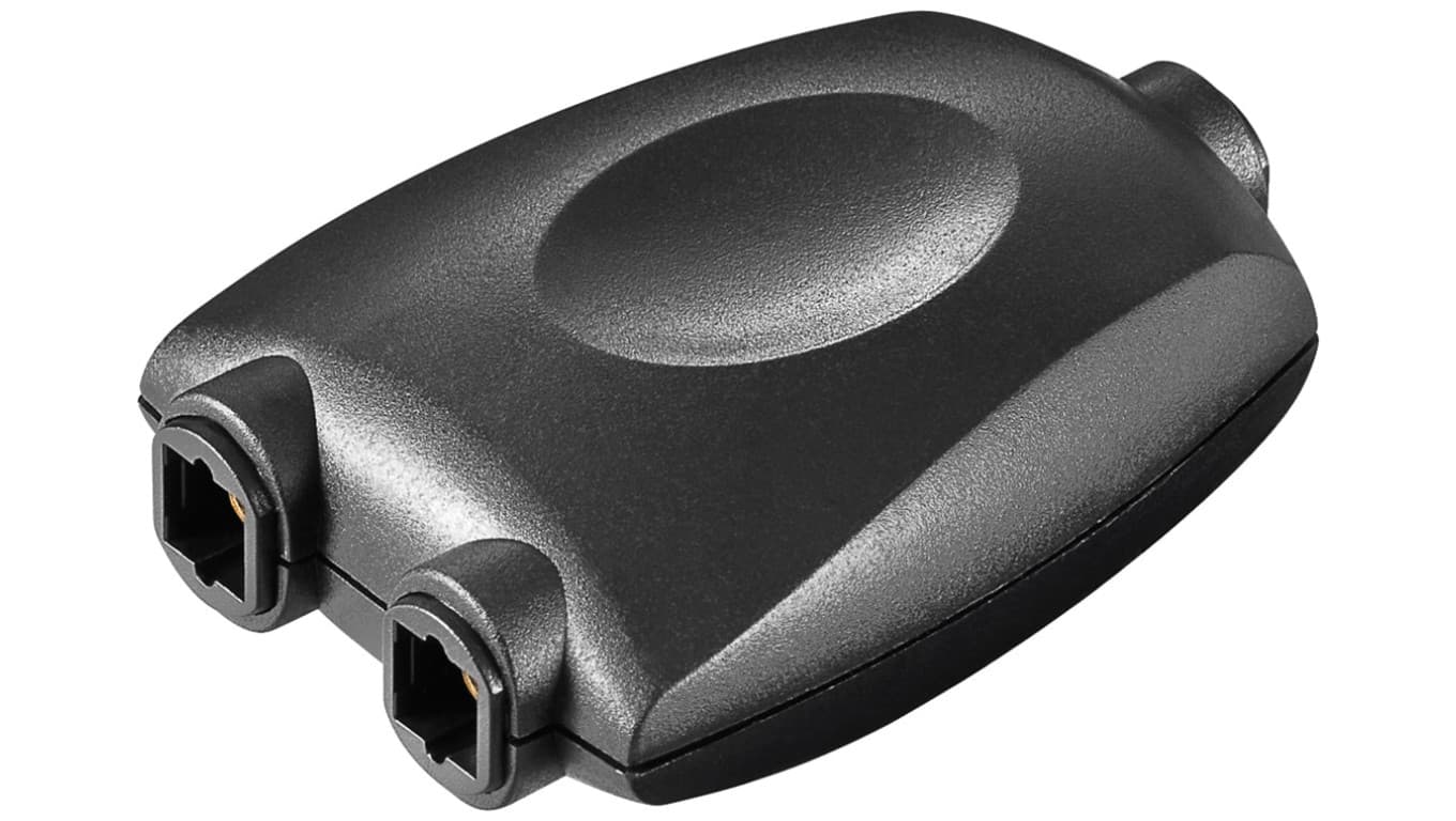 Cyfrowy rozdzielacz audio Toslink 1 na 2 czarny - Wersja kolorystyczna Czarny
