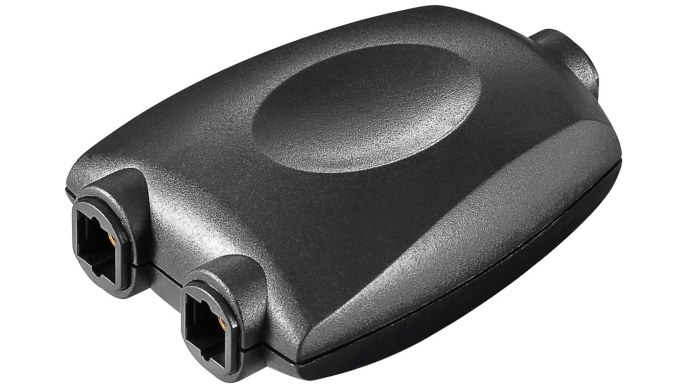 Cyfrowy rozdzielacz audio Toslink 1 na 2 czarny - Wersja kolorystyczna Czarny