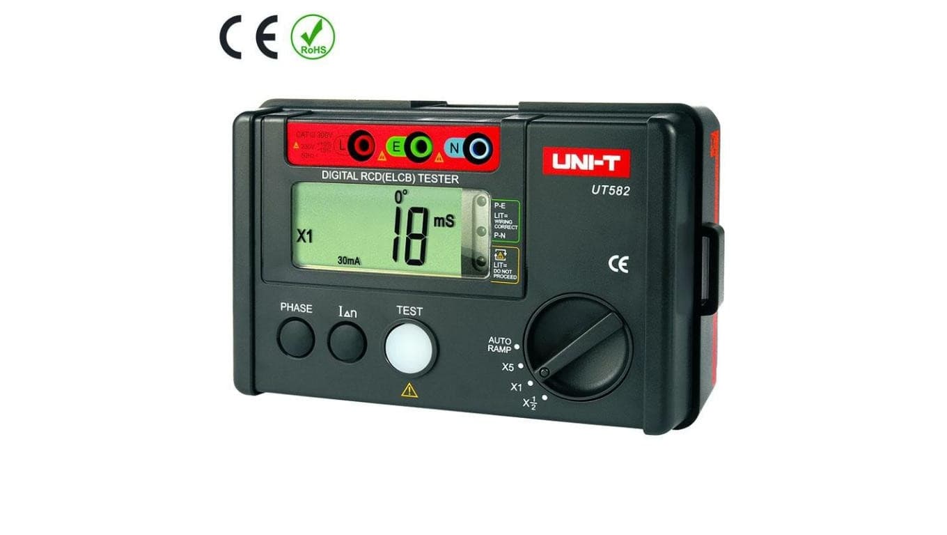 Cyfrowy tester wyłączników różnicowoprądowych RCD miernik rezystancji UT-582+