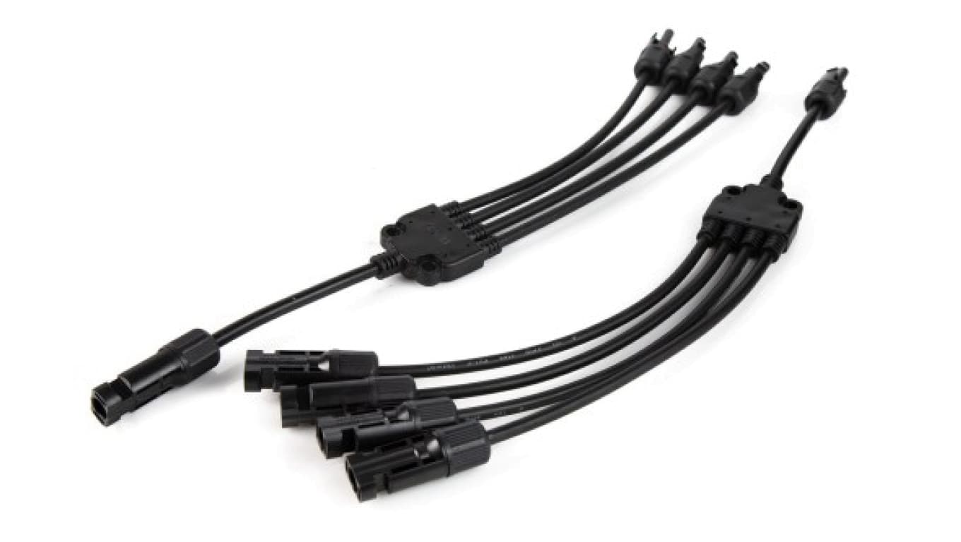 Czwórnik MC4 z kablem do łączenia modułów fotowoltaicznych równoległy IP67 para + -