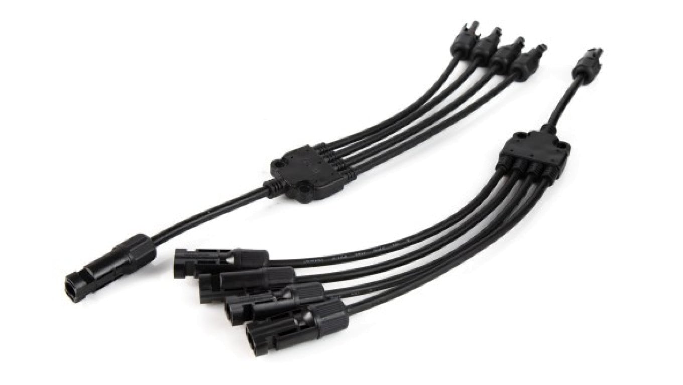 Czwórnik MC4 z kablem do łączenia modułów fotowoltaicznych równoległy IP67 para + -