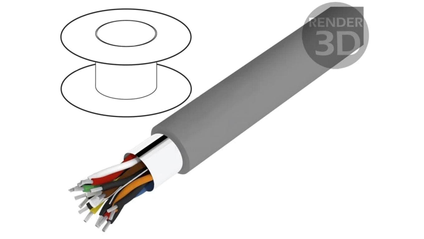 5480/19C-SL005 Przewód na rolce 30,5m Alpha Essential 19x2x24AWG PVC ciemnoszary 300V