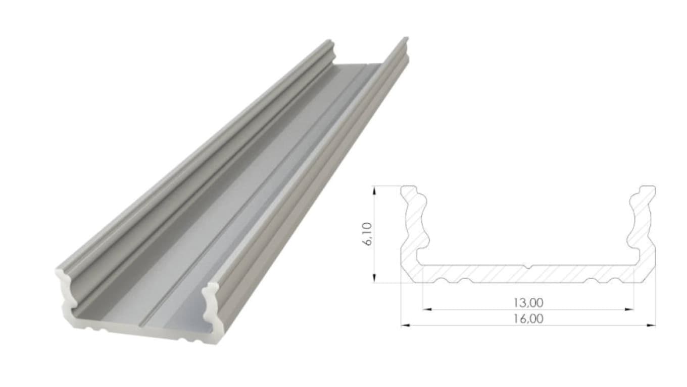 Profil aluminiowy LED nawierzchniowy AL12-GLS1-AS-2020