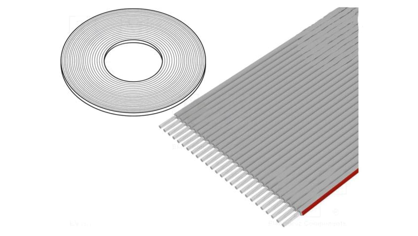 DS1057-01-26A282R-30.5 Przewód: wstążkowy 1mm linka Cu nieekranowany PVC szary 30,5m