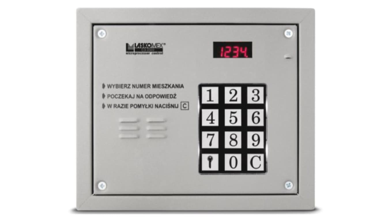 Domofonowy Panel audio z czytnikiem kluczy RFID 125kHz podświetlaną klawiaturrą mechaniczną CP-2503MR srebrny