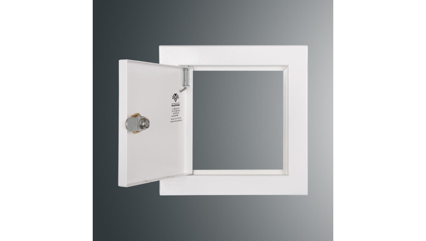 Drzwiczki rewizyjne SP 150x150 RAL9003 kołnierz szer.2,5cm