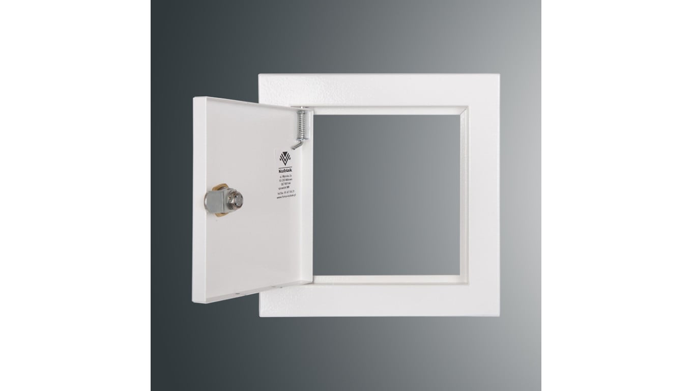 Drzwiczki rewizyjne SP 150x150 RAL9003 kołnierz szer.2,5cm