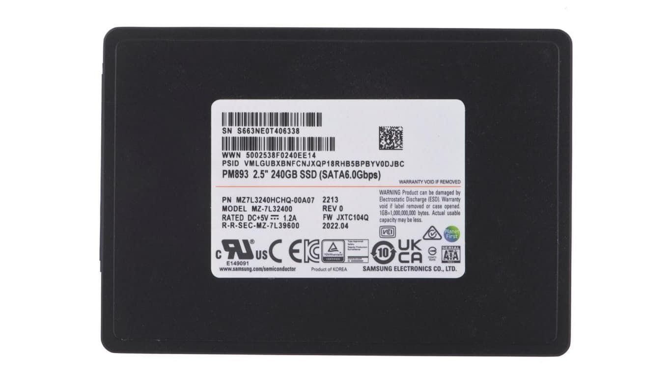 Dysk SSD Samsung PM893 240GB SATA 2.5iquot MZ7L3240HCHQ-00A07 (DWPD 1)