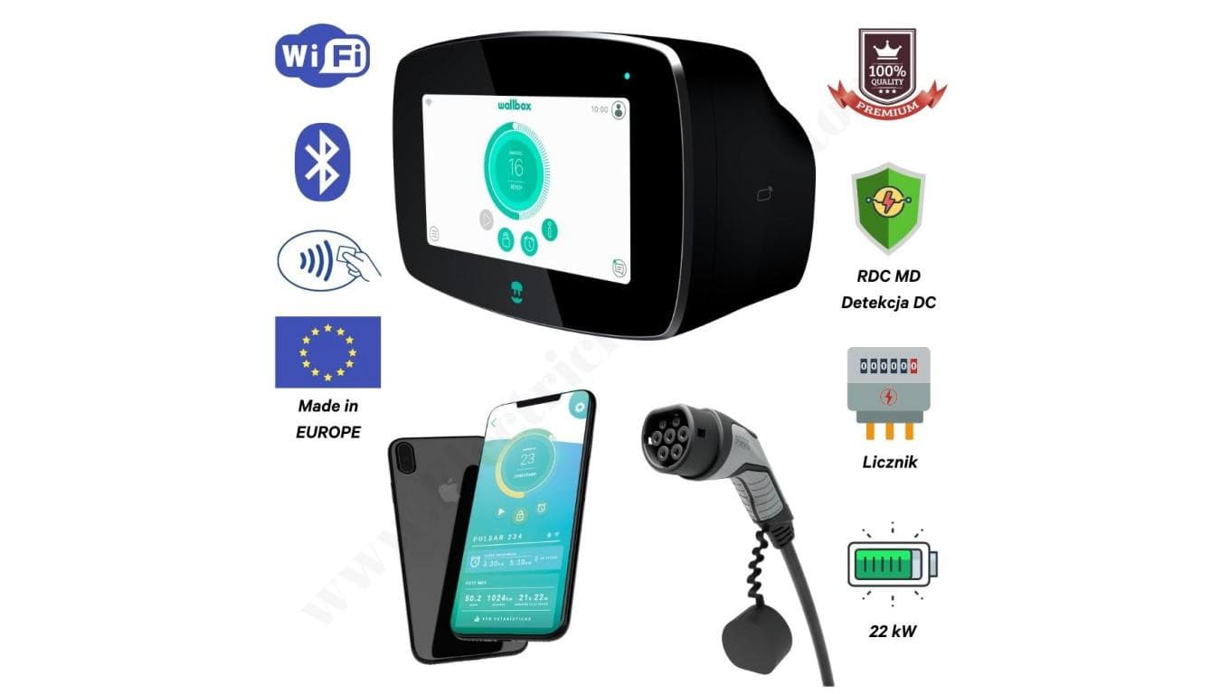 EVSE Stacja ładowania Wallbox Commander 2 22kW Typu2 5m