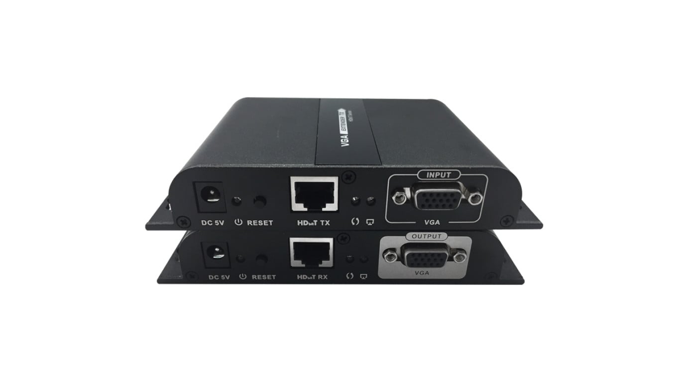 Extender przedłużacz sygnału VGA + audio Jack 3,5mm do 120m po skrętce HdbitT LKV383VGA