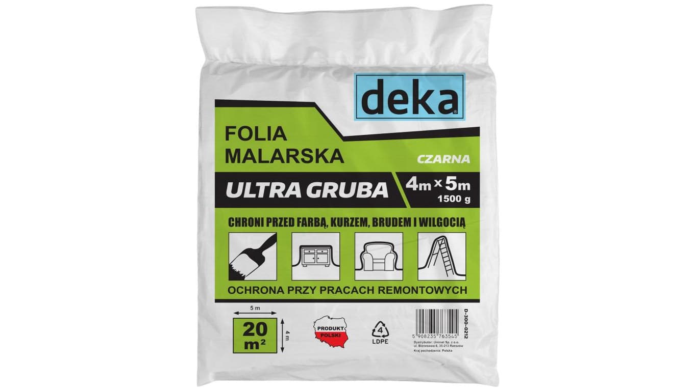 FOLIA MALARSKA ULTRA GRUBA CZARNA 4*5M 1500G