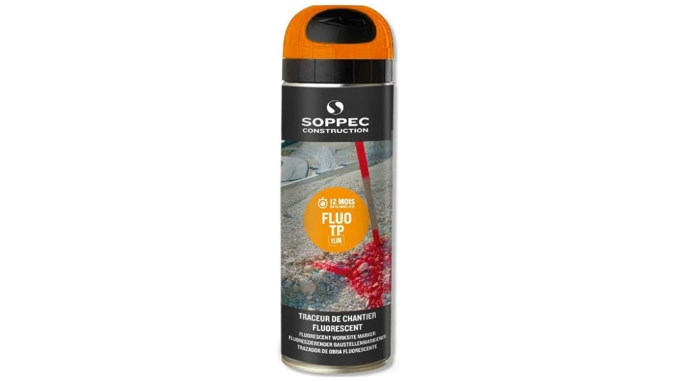 Farba geodezyjna do znakowania spray pomarańczowa SOPPEC Fluo T.P.