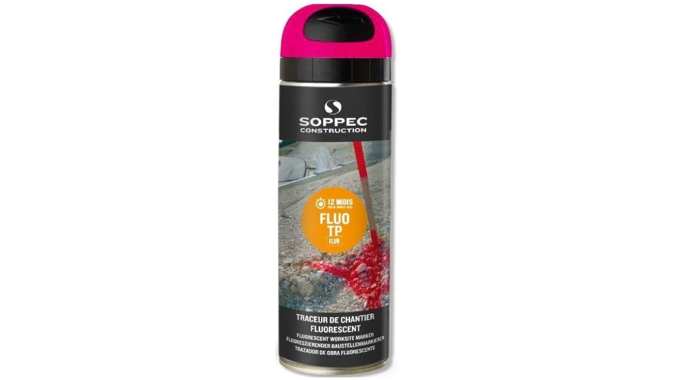 Farba geodezyjna do znakowania spray różowa SOPPEC Fluo T.P.