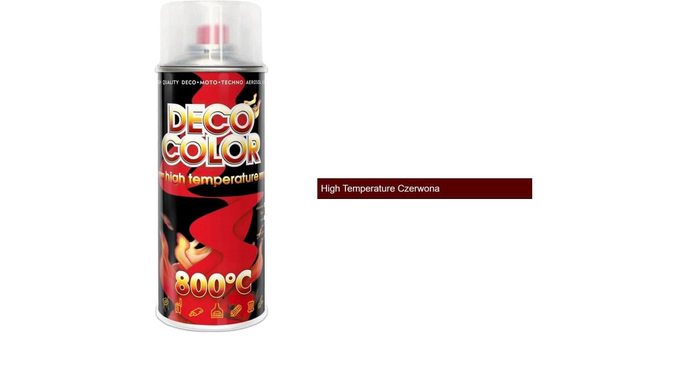 Farba spray żaroodporna wysokotemperaturowa czerwona 800st C High Temperature czerwona