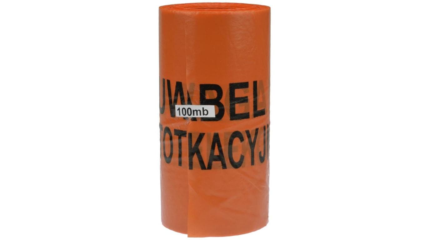 Folia ostrzegawcza POMARAŃCZOWA 10cm x 100m