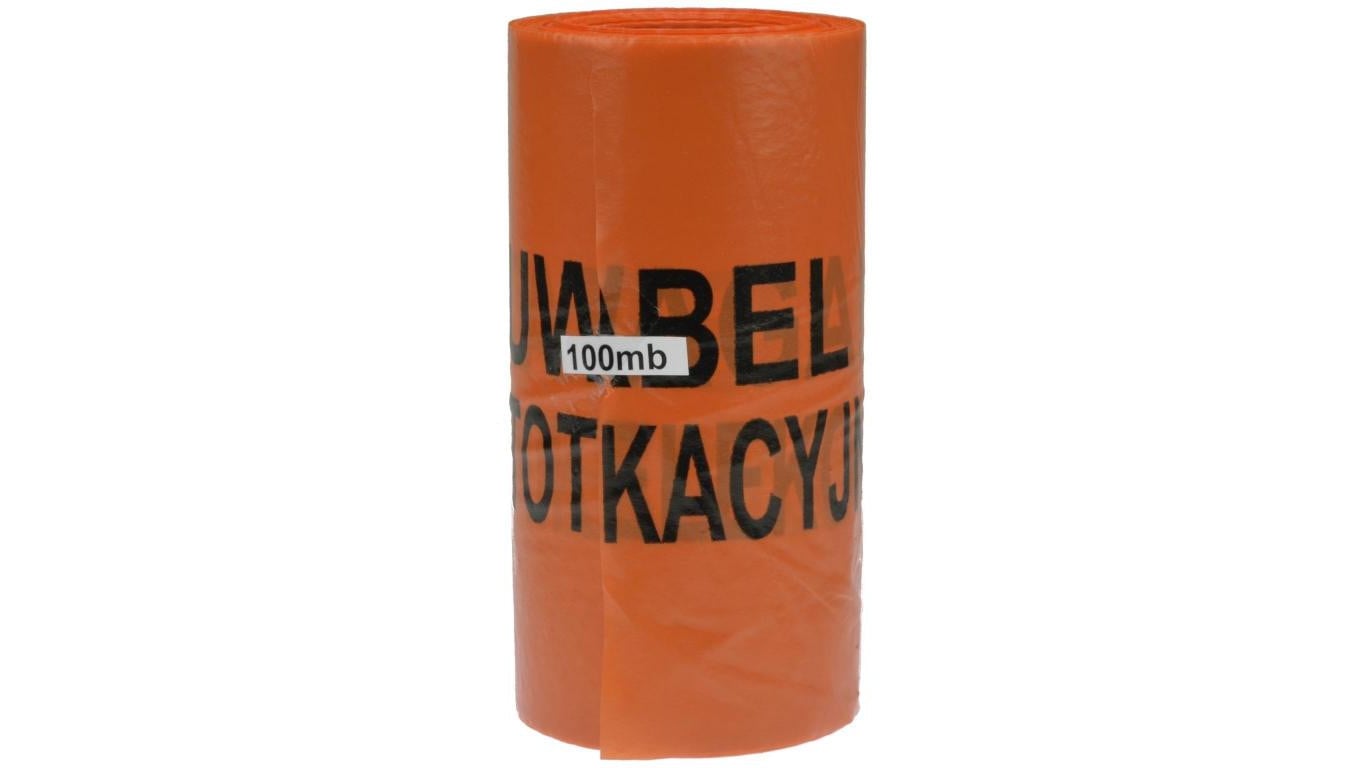 Folia ostrzegawcza POMARAŃCZOWA 10cm x 100m